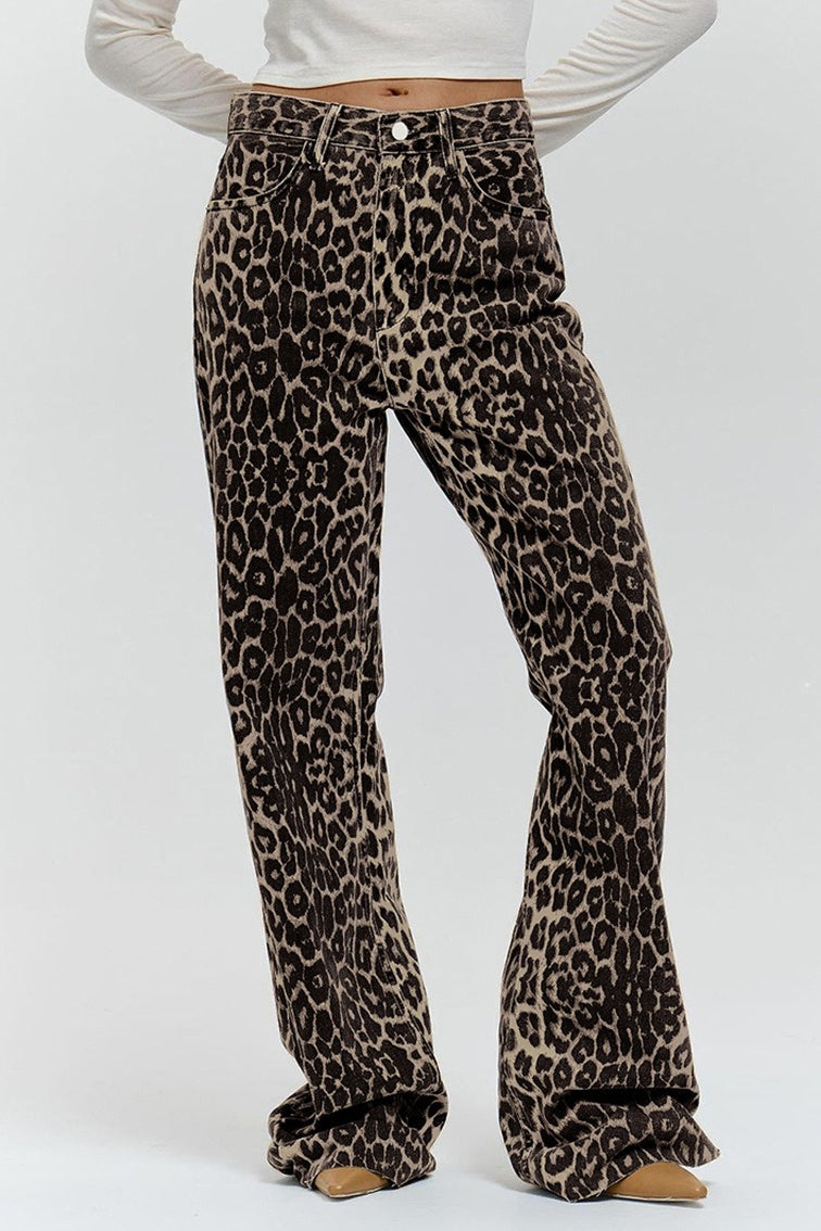 Stylish Retro Leopard High Waist Pants for a Perfect Leopard Costume Look