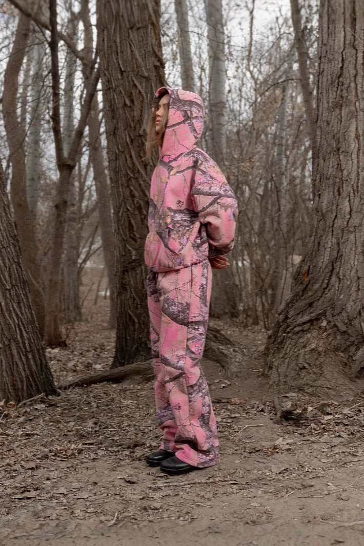 New Style Trends Edit, Y2K Retro Camo Print Zip Up Hoodie