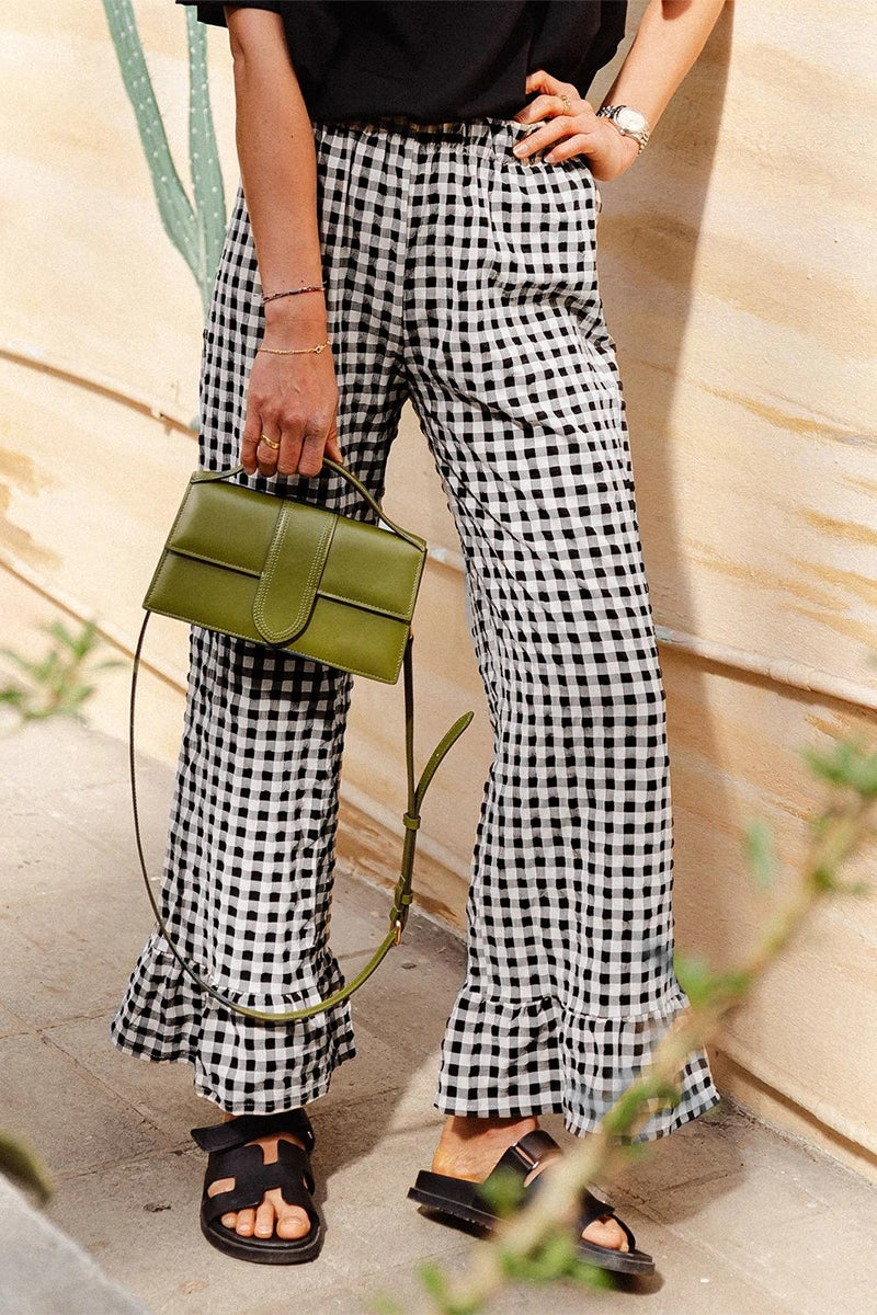 Y2k Outfits: Embrace Retro Style with New Plaid Print Wide Leg Pants