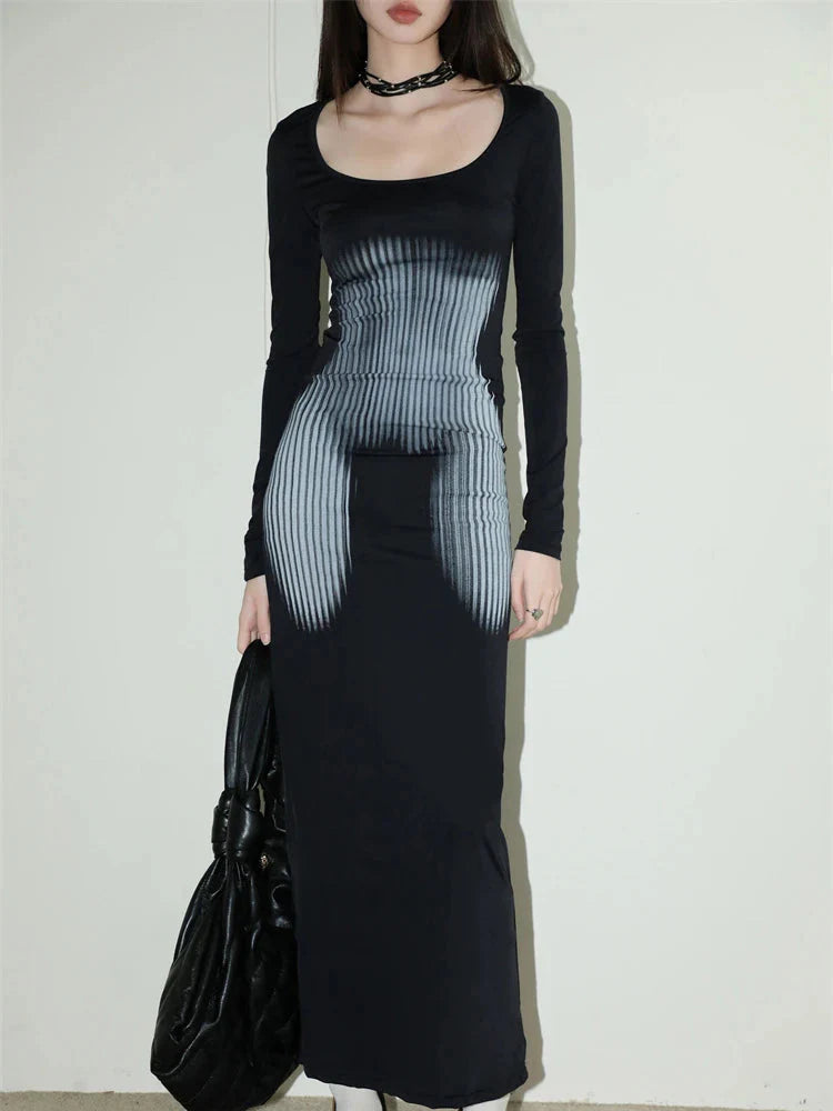 Style Core Aesthetics, New Style Trends - 3D Body Print Maxi Dress