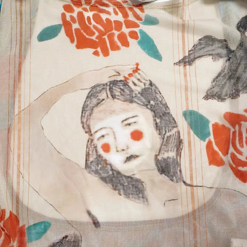 Style Core Aesthetics, New Style Trends - Abstract Woman Backless Crop Top