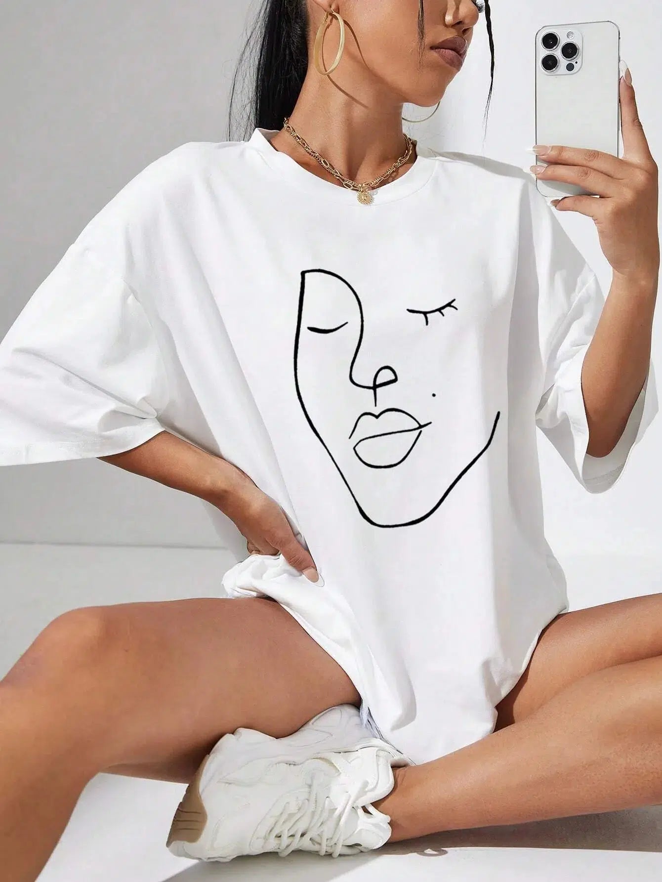 Style Core Aesthetics, New Style Trends - Abstract Woman Face Tee