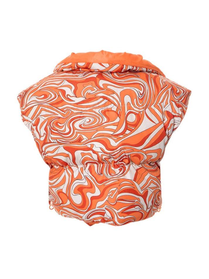 Style Core Aesthetics, New Style Trends - All Over Print Lapel Neck Sleeveless Jacket