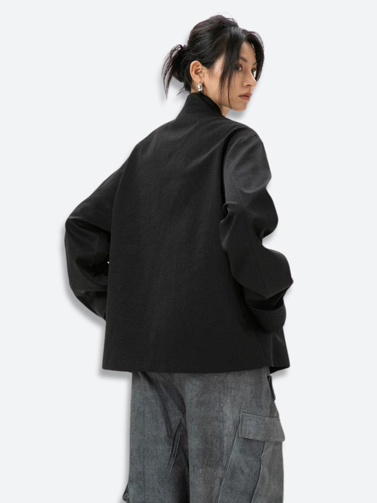 Style Core Aesthetics, New Style Trends - Asymmetric Frog Button Jacket Style Core Aesthetics, New Style Trends - Asymmetric Frog Button Jacket