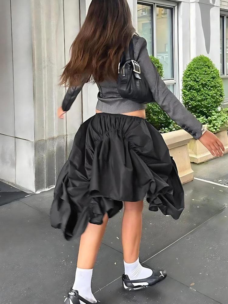 Style Core Aesthetics, New Style Trends - Asymmetric Ruched Mini Skirt