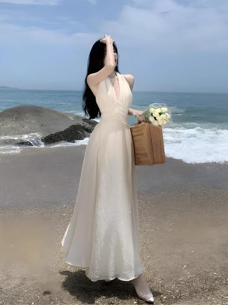 Style Core Aesthetics, New Style Trends - Backless Halter Neck Maxi Dress Style Core Aesthetics, New Style Trends - Backless Halter Neck Maxi Dress