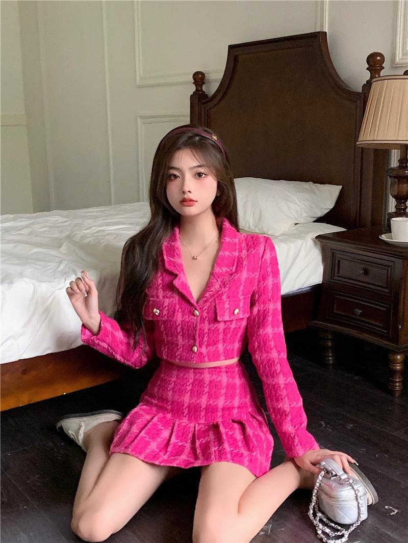 Style Core Aesthetics, New Style Trends - Barbie Crop Jacket & Mini Skirt Two Piece Set Style Core Aesthetics, New Style Trends - Barbie Crop Jacket & Mini Skirt Two Piece Set