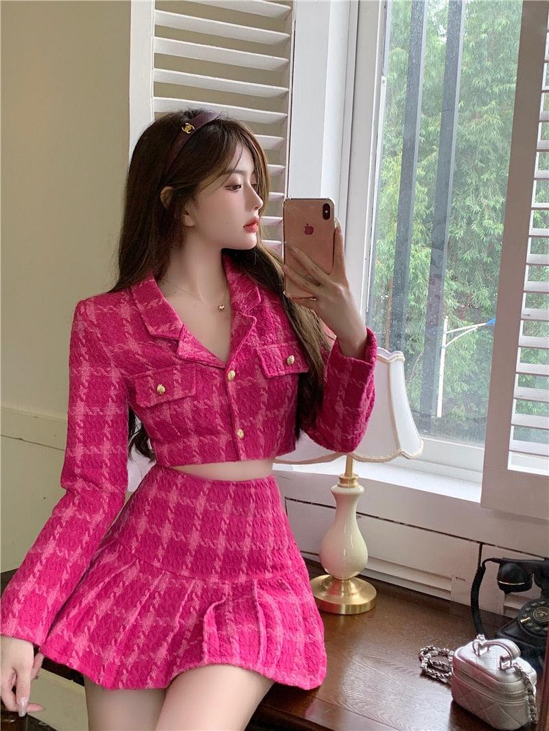 Style Core Aesthetics, New Style Trends - Barbie Crop Jacket & Mini Skirt Two Piece Set Style Core Aesthetics, New Style Trends - Barbie Crop Jacket & Mini Skirt Two Piece Set