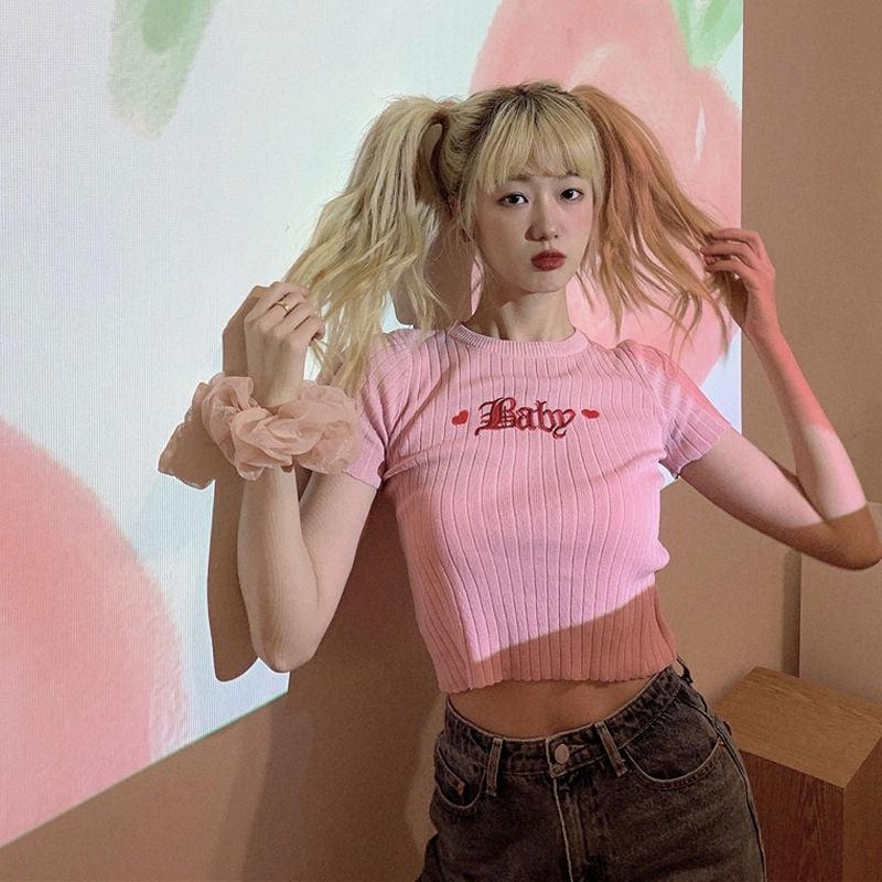 Style Core Aesthetics, New Style Trends - Barbie Embroidered Crop Top