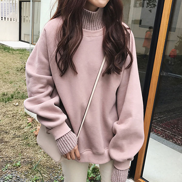 Style Core Aesthetics, New Style Trends - Basic High Neck Sweatshirt