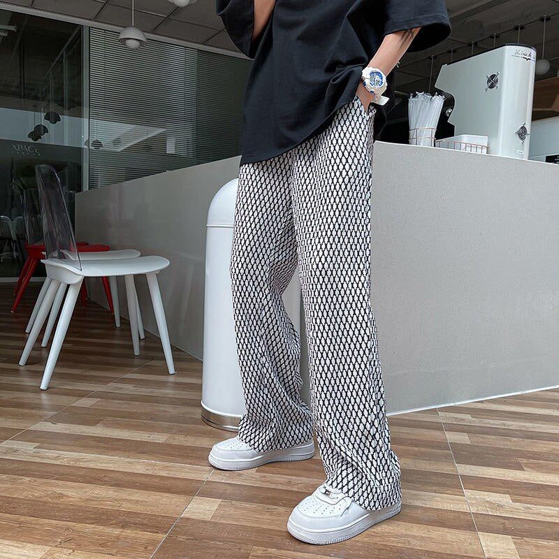 Style Core Aesthetics, New Style Trends - Casual Plaid Ice Silk Pants