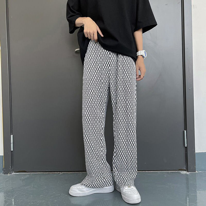 Style Core Aesthetics, New Style Trends - Casual Plaid Ice Silk Pants