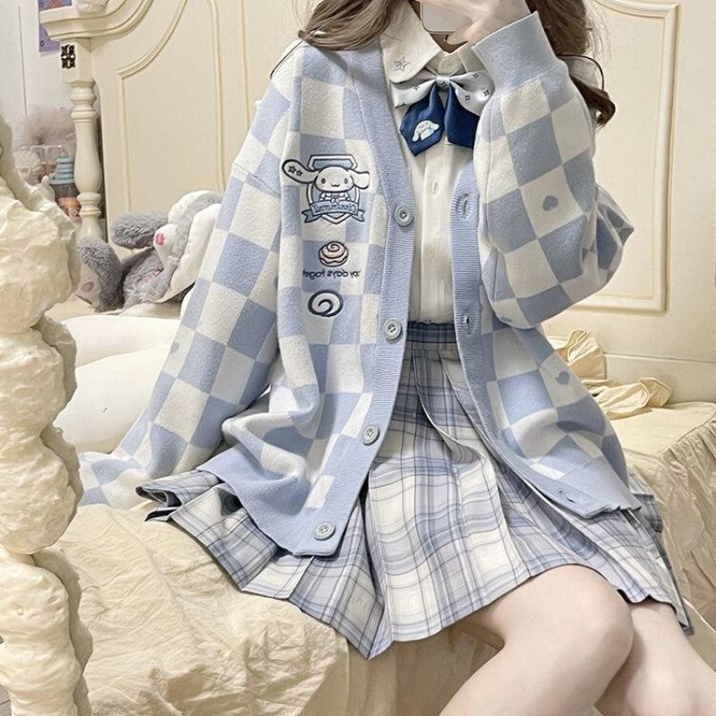 Style Core Aesthetics, New Style Trends - Cinnamoroll Buttoned Blue Cardigan