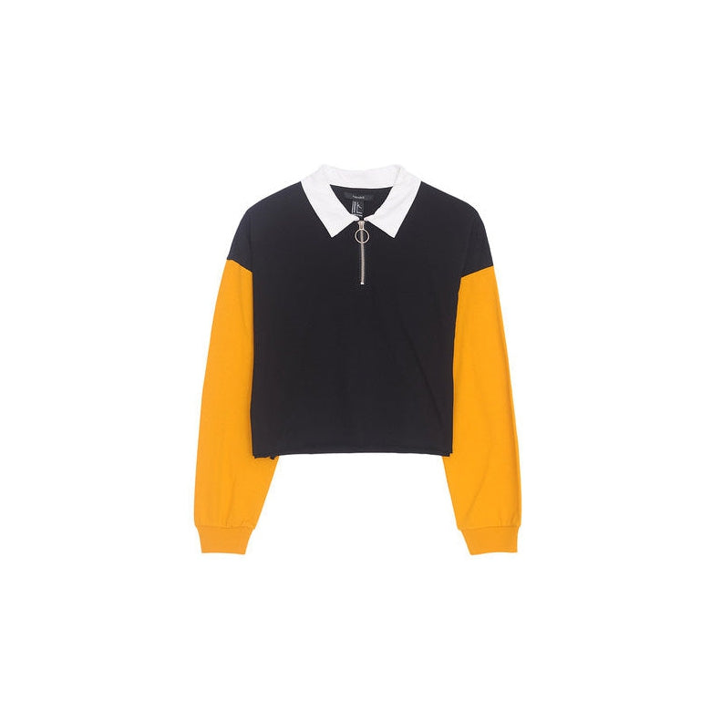 Style Core Aesthetics, New Style Trends - Color Block Zip Up Tee