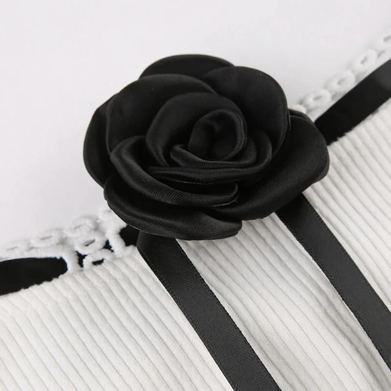 Style Core Aesthetics, New Style Trends - Coquette Rose Corduroy Mini Dress