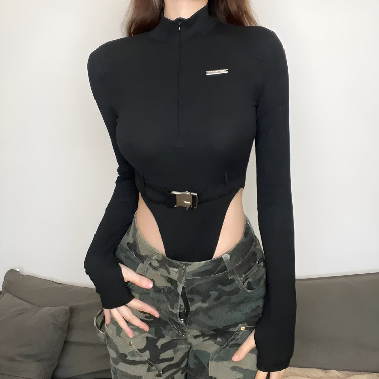 Style Core Aesthetics, New Style Trends - Cyberpunk Belted Corduroy Bodysuit Style Core Aesthetics, New Style Trends - Cyberpunk Belted Corduroy Bodysuit