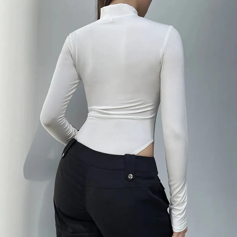 Style Core Aesthetics, New Style Trends - Cyberpunk Striped Cut Out Bodysuit