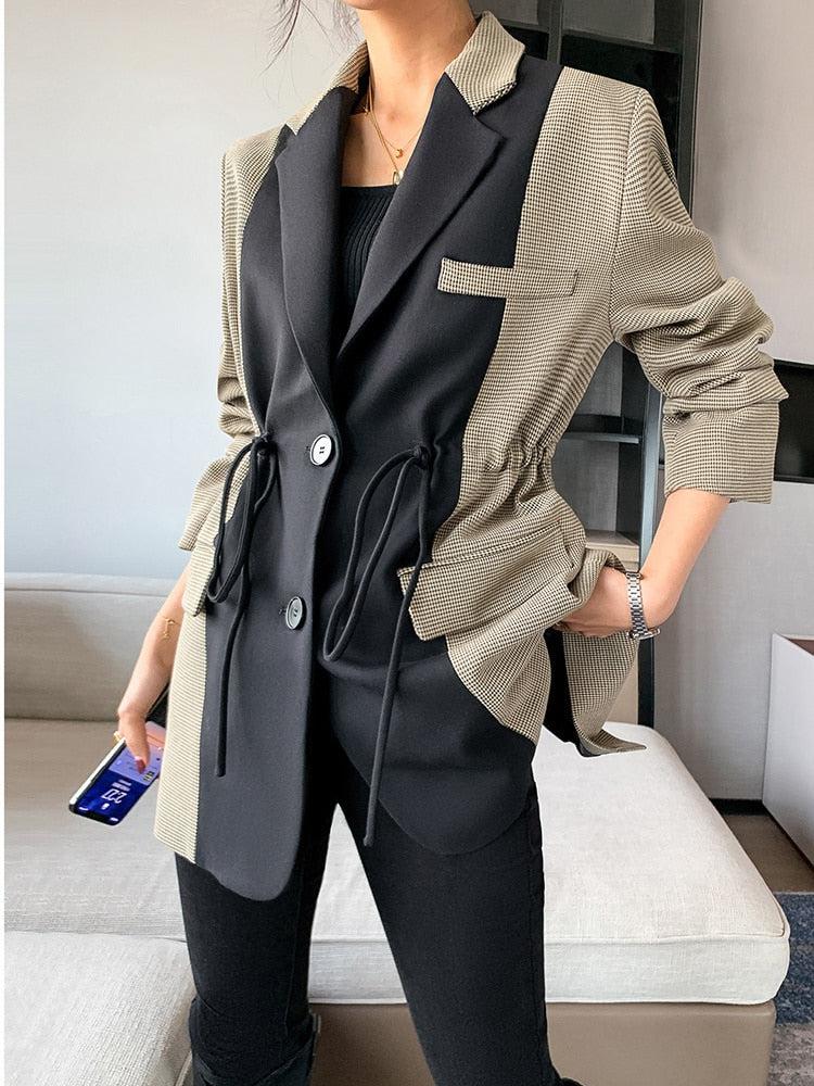 Style Core Aesthetics, New Style Trends - Dark Academia Double Color Blazer