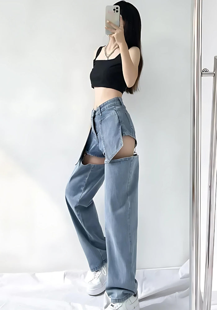 Style Core Aesthetics, New Style Trends - Detachable Straight Leg Jeans