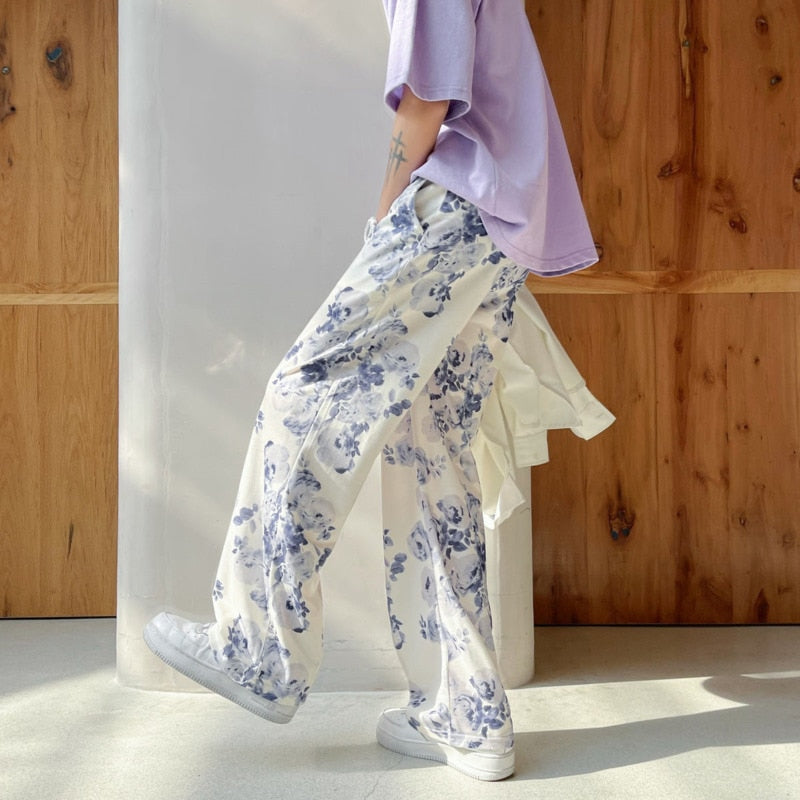 Style Core Aesthetics, New Style Trends - Flower Printed Casual Pants