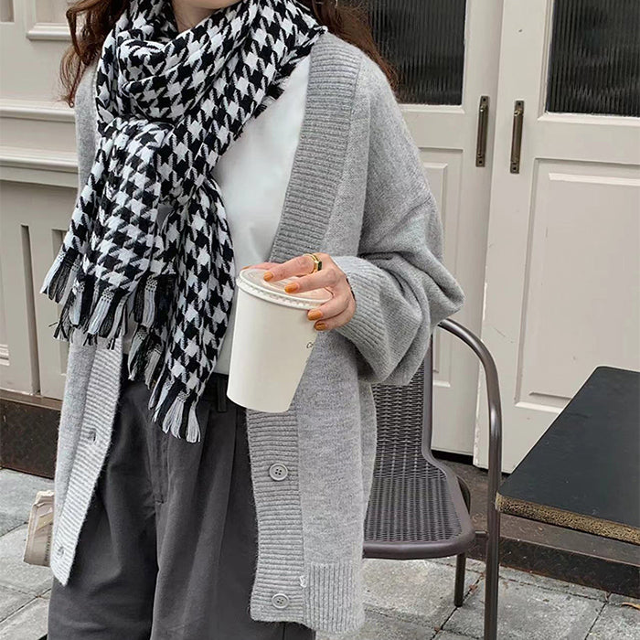 Style Core Aesthetics, New Style Trends - Good Manners Houndstooth Scarf