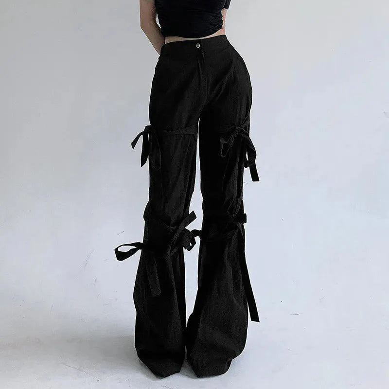 Style Core Aesthetics, New Style Trends - Gothic Lace Up Flare Pants
