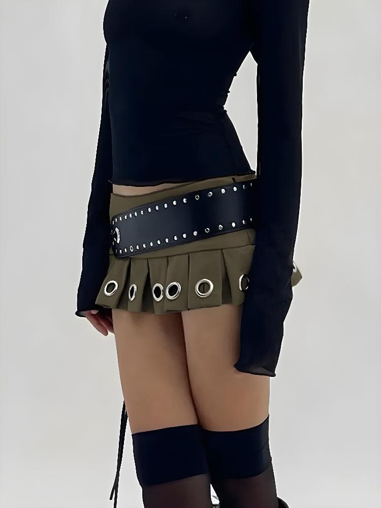 Style Core Aesthetics, New Style Trends - Grunge Belted Extra Mini Skirt