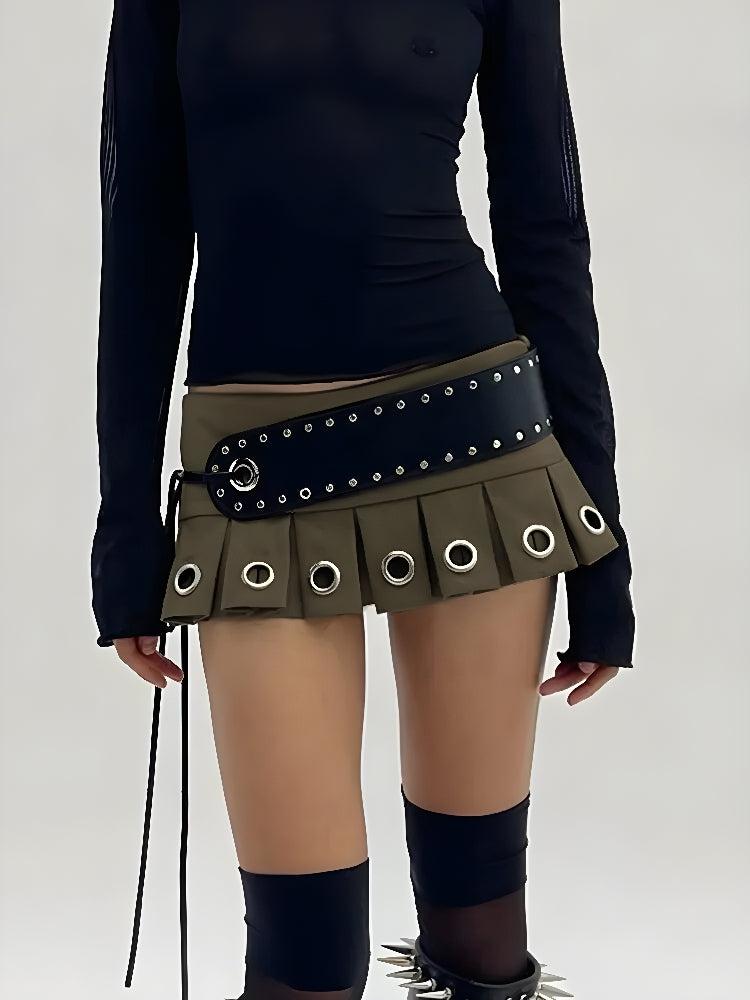 Style Core Aesthetics, New Style Trends - Grunge Belted Extra Mini Skirt