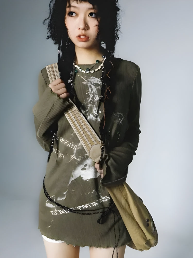 Style Core Aesthetics, New Style Trends - Grunge Rope Belted Top