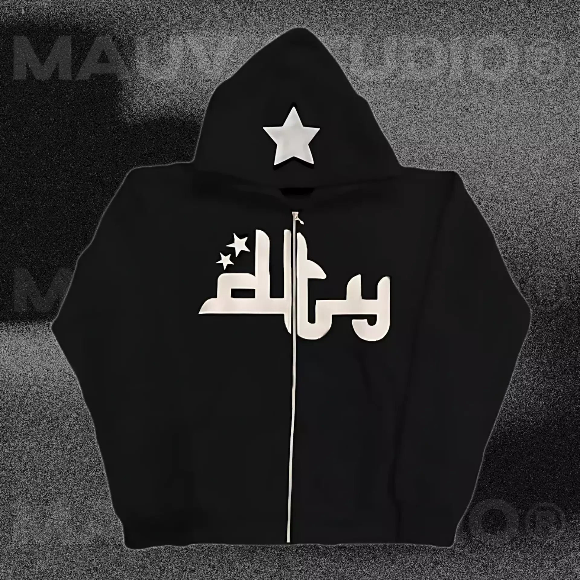 Style Core Aesthetics, New Style Trends - Hoodie zippé écriture arabe