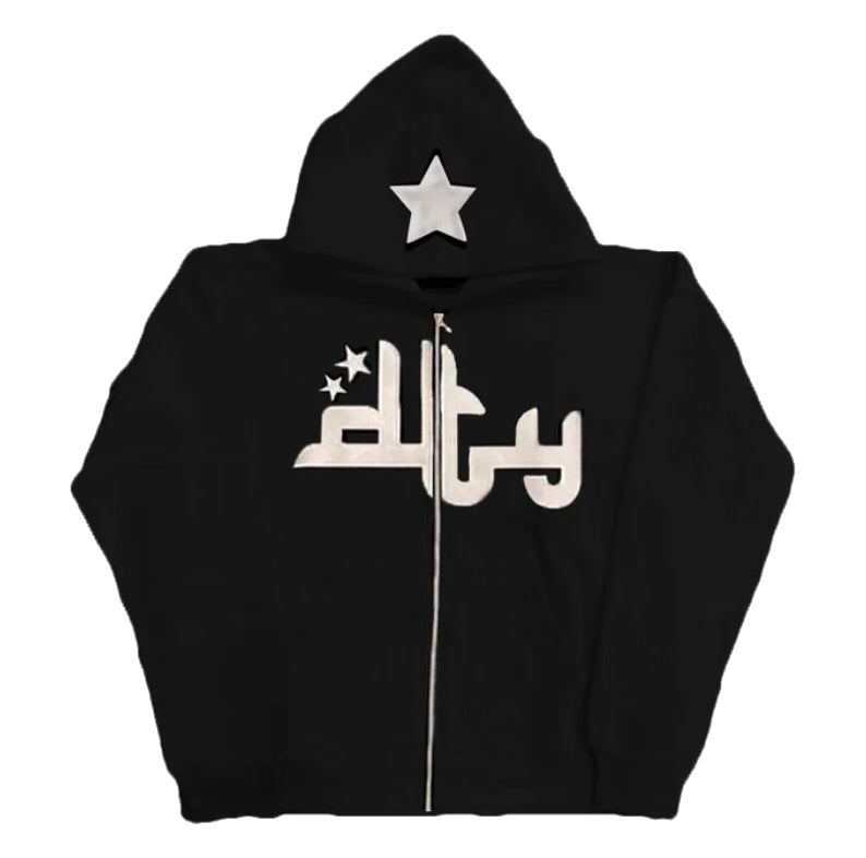 Style Core Aesthetics, New Style Trends - Hoodie zippé écriture arabe
