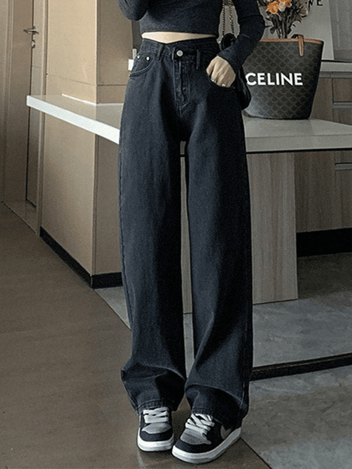 Style Core Aesthetics, New Style Trends - Jean boyfriend croisé délavé vintage