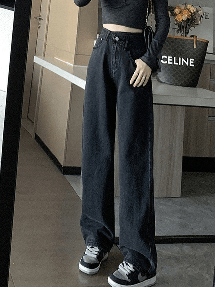 Style Core Aesthetics, New Style Trends - Jean boyfriend croisé délavé vintage