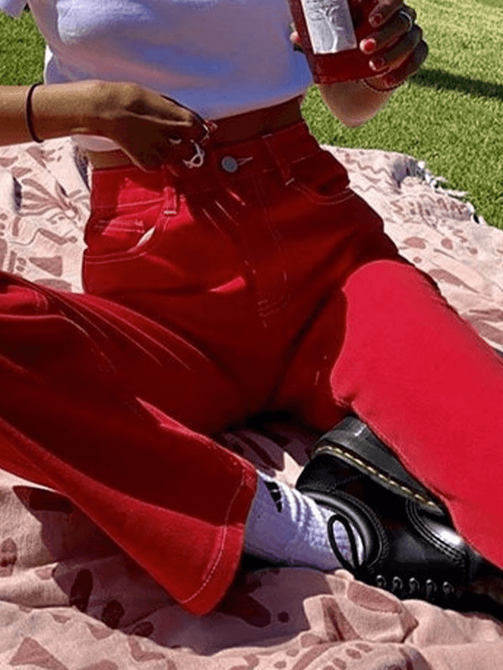 Style Core Aesthetics, New Style Trends - Jean boyfriend délavé à détails cousus