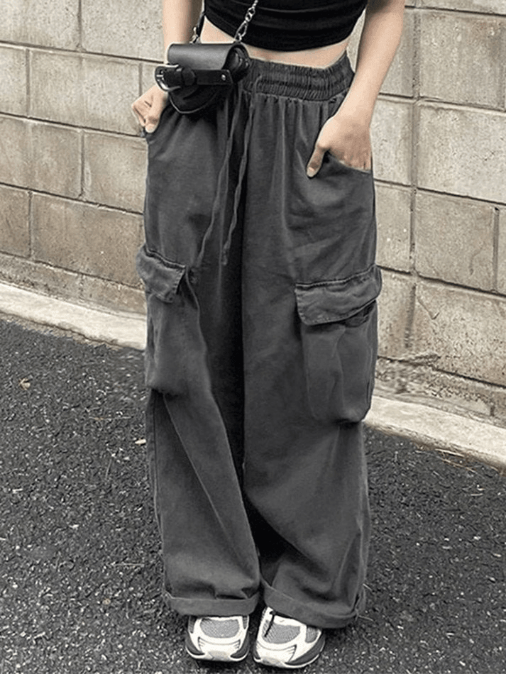 Style Core Aesthetics, New Style Trends - Jean cargo baggy vintage avec poches