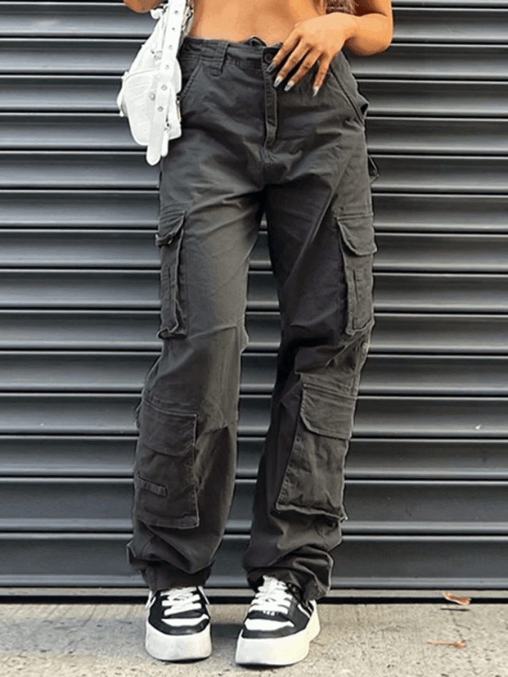 Style Core Aesthetics, New Style Trends - Jean cargo baggy vintage à poches plaquées