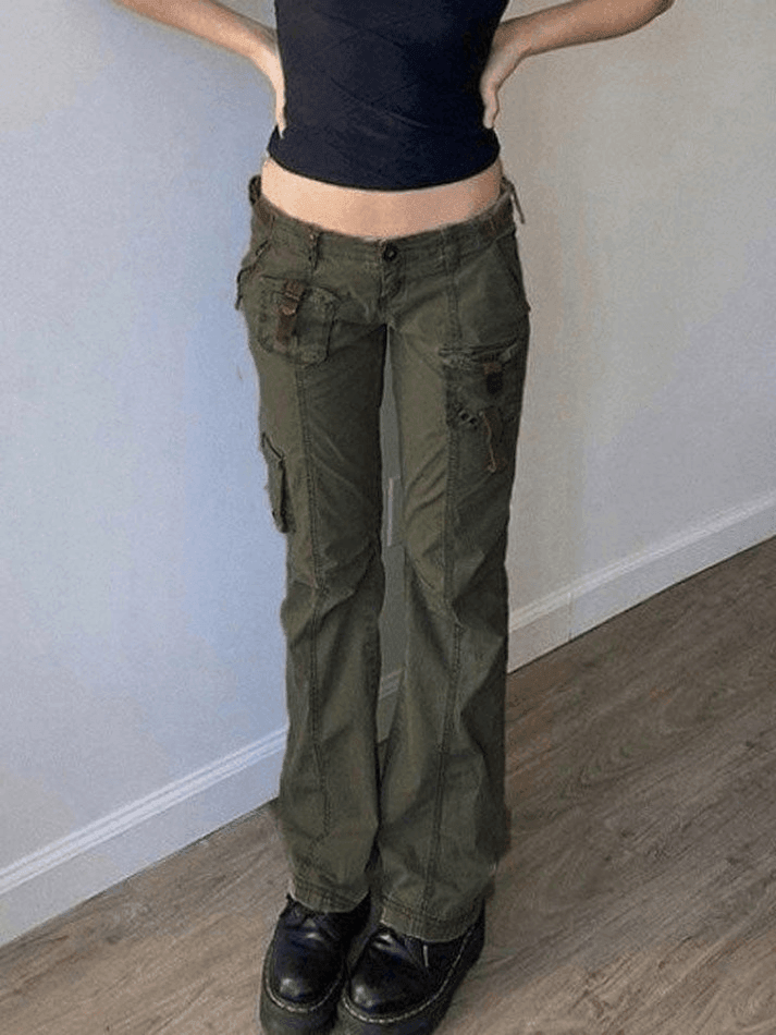 Style Core Aesthetics, New Style Trends - Jean cargo vintage avec poche à boucle