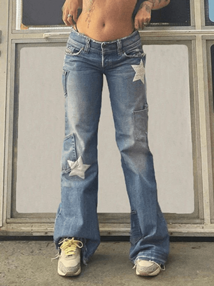 Style Core Aesthetics, New Style Trends - Jean cargo Vintage Star en détresse