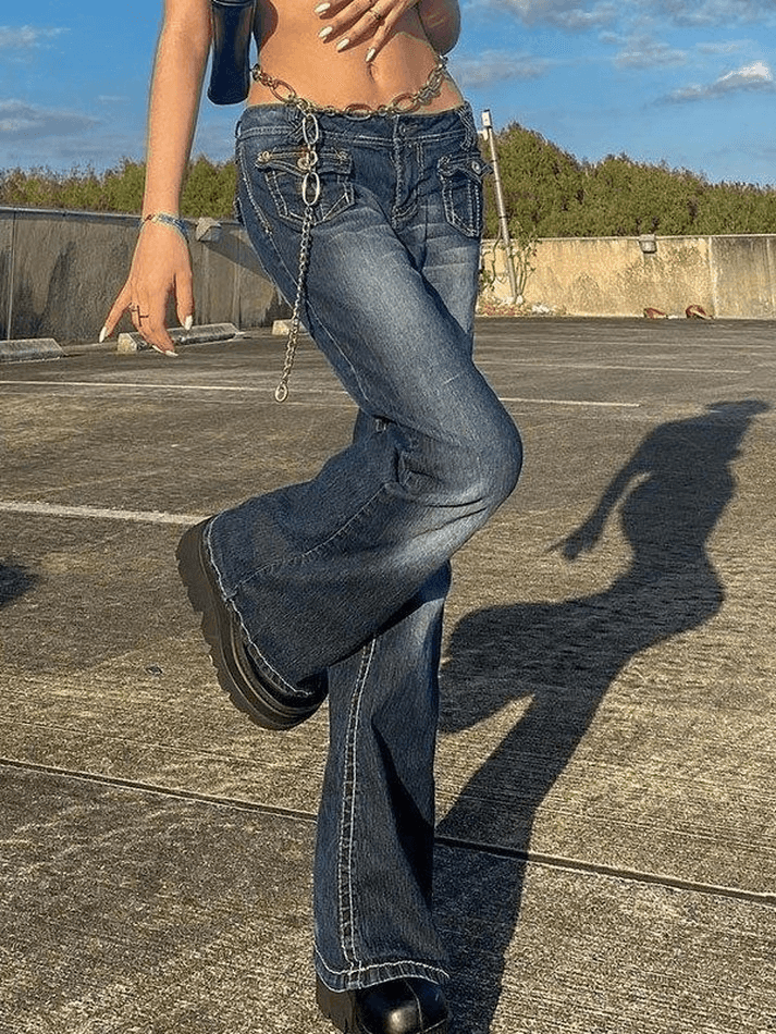 Style Core Aesthetics, New Style Trends - Jean cargo vintage taille basse