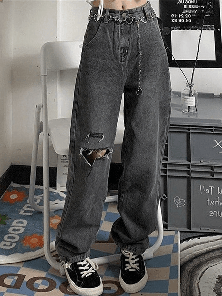 Style Core Aesthetics, New Style Trends - Jean déchiré effiloché délavé vintage