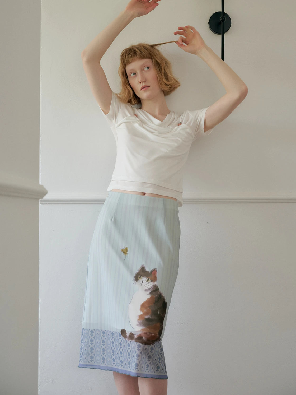 Style Core Aesthetics, New Style Trends - Jupe mi-longue Chat Style Soft Girl Style Core Aesthetics, New Style Trends - Jupe mi-longue Chat Style Soft Girl