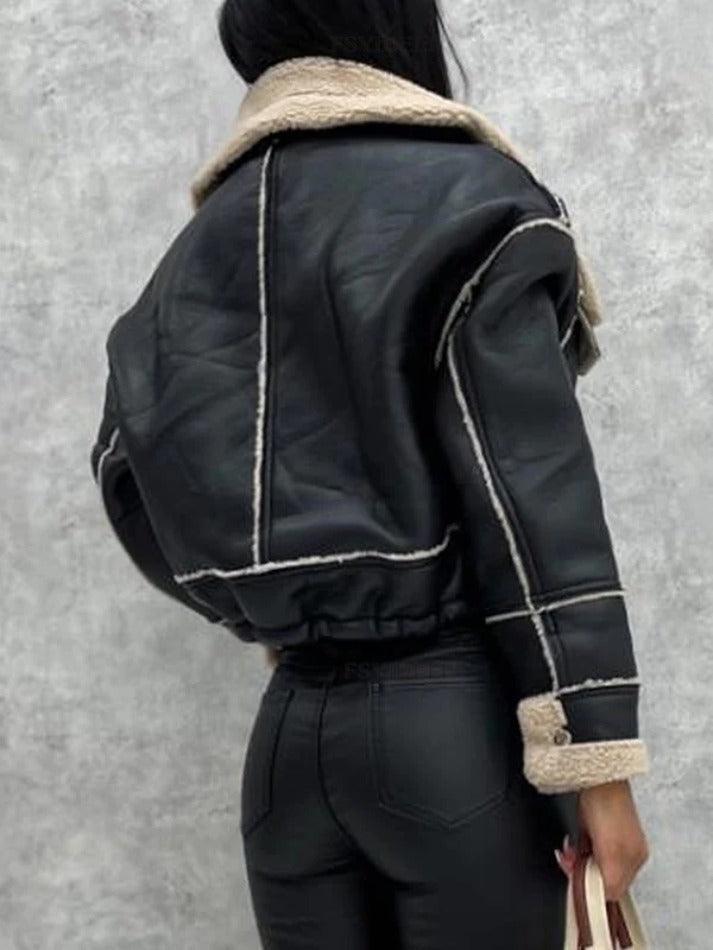 Style Core Aesthetics, New Style Trends - Lambswool Short Zip Up Jacket