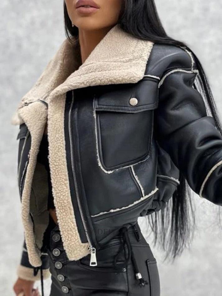 Style Core Aesthetics, New Style Trends - Lambswool Short Zip Up Jacket