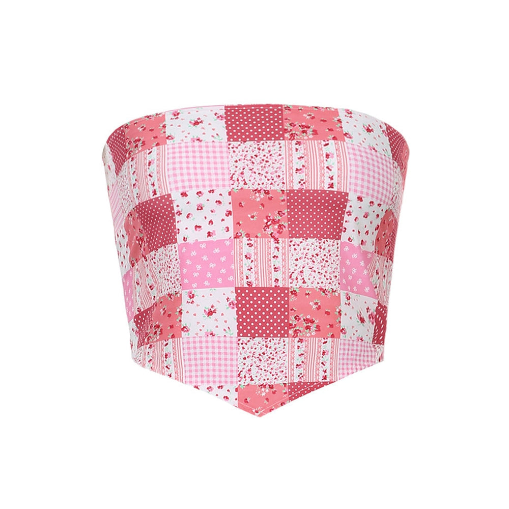 Style Core Aesthetics, New Style Trends - Patchwork Scarf Tube Top