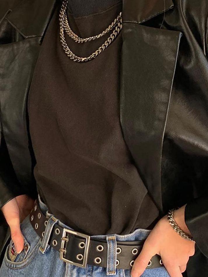 Style Core Aesthetics, New Style Trends - PU Leather Casual Blazer Jacket