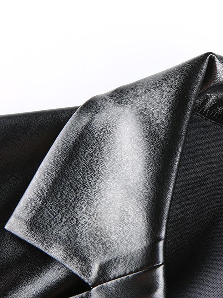 Style Core Aesthetics, New Style Trends - PU Leather Casual Blazer Jacket Style Core Aesthetics, New Style Trends - PU Leather Casual Blazer Jacket