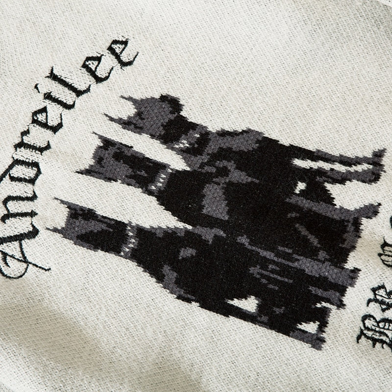 Style Core Aesthetics, New Style Trends - Pull tricoté streetwear Y2K avec graphique 3D Doberman 'Andreilee'