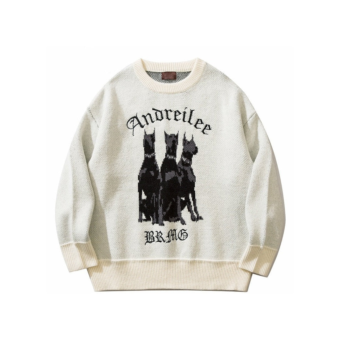 Style Core Aesthetics, New Style Trends - Pull tricoté streetwear Y2K avec graphique 3D Doberman 'Andreilee'