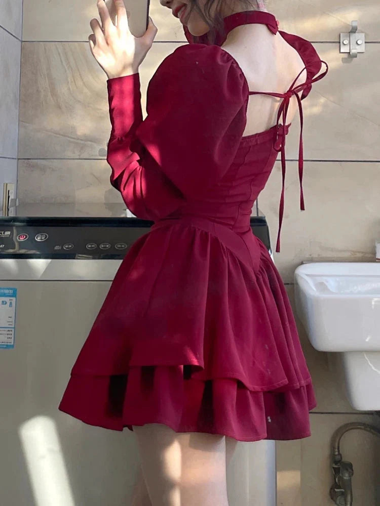 Style Core Aesthetics, New Style Trends - Ruffled Layered Corset Mini Dress