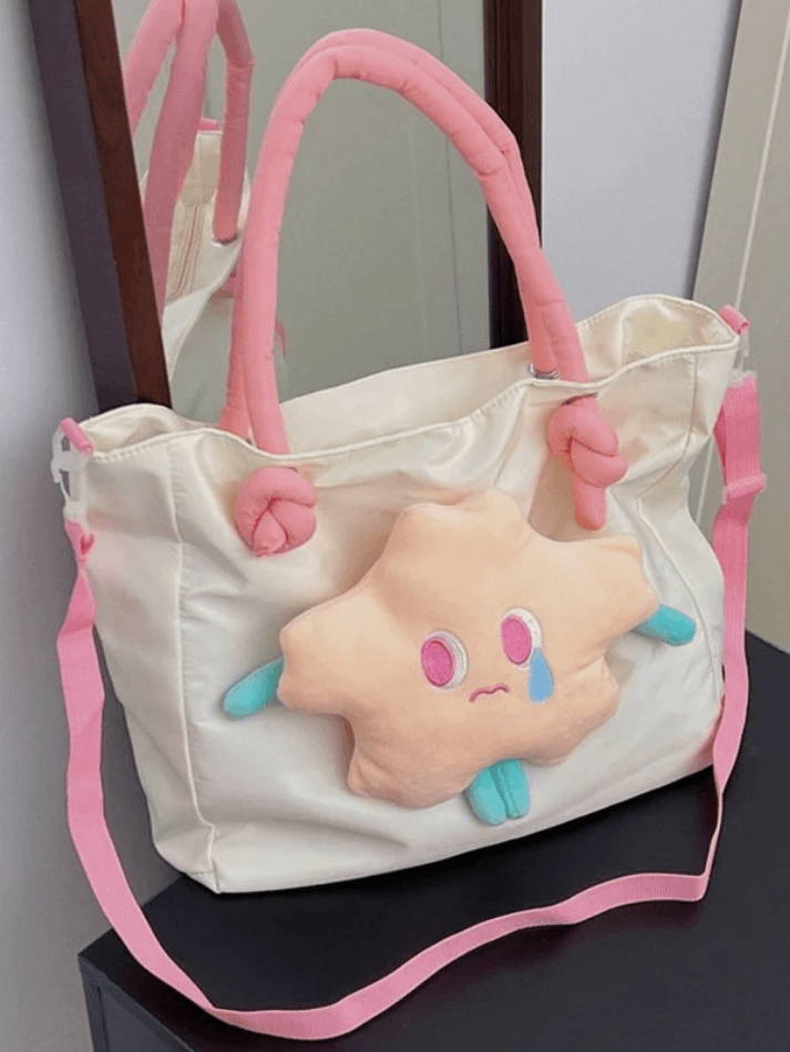 Style Core Aesthetics, New Style Trends - Sac messager grande capacité Star en toile